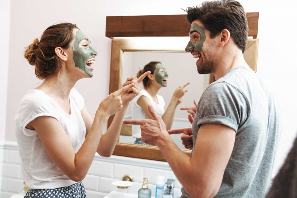 couple in-house spa day